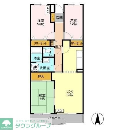 ラフィネ小倉の物件間取画像